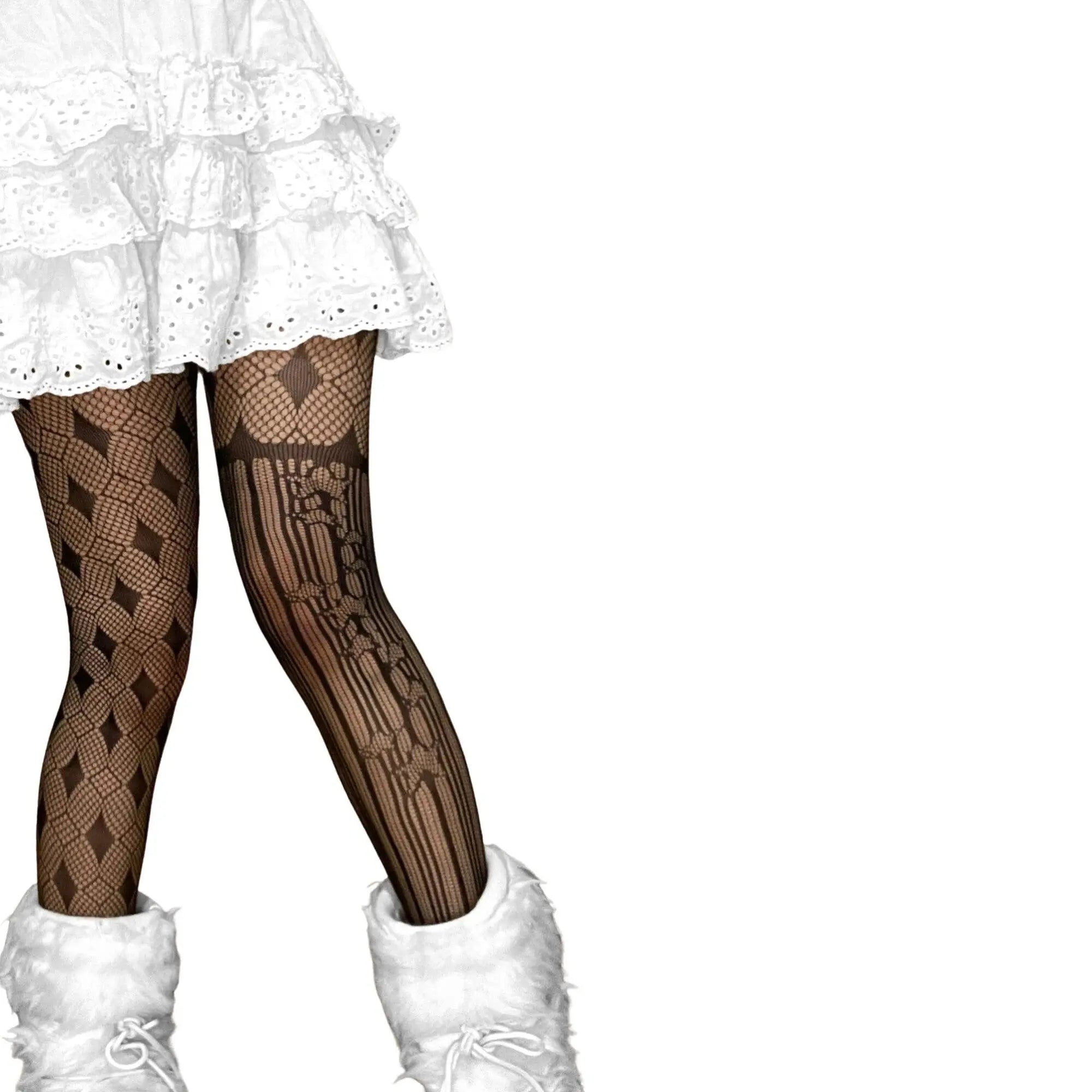 Black Alt Asymmetric Tights - Tophatter Daily Deals