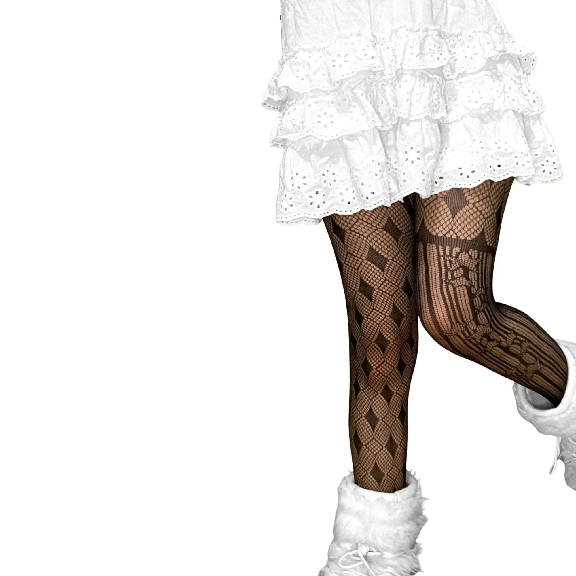 Black Alt Asymmetric Tights - Tophatter Daily Deals