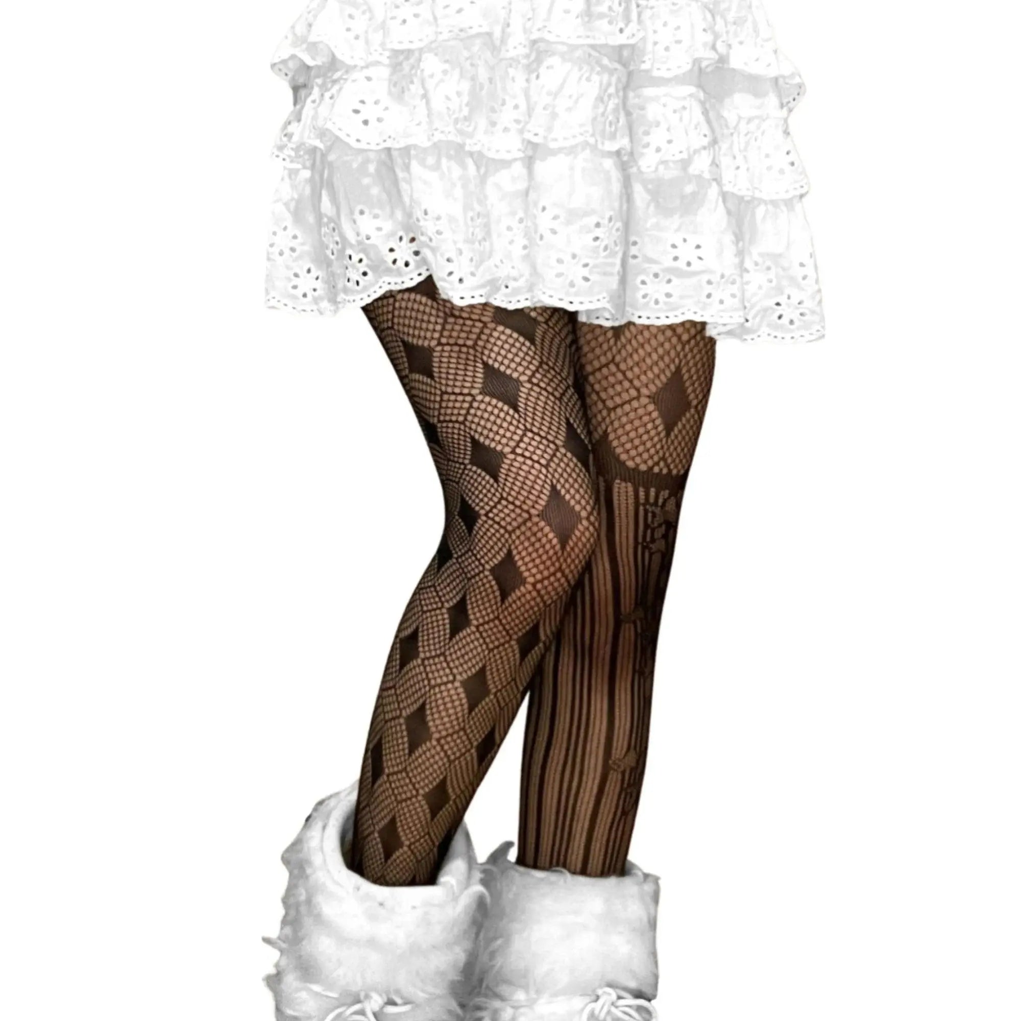 Black Alt Asymmetric Tights - Tophatter Daily Deals