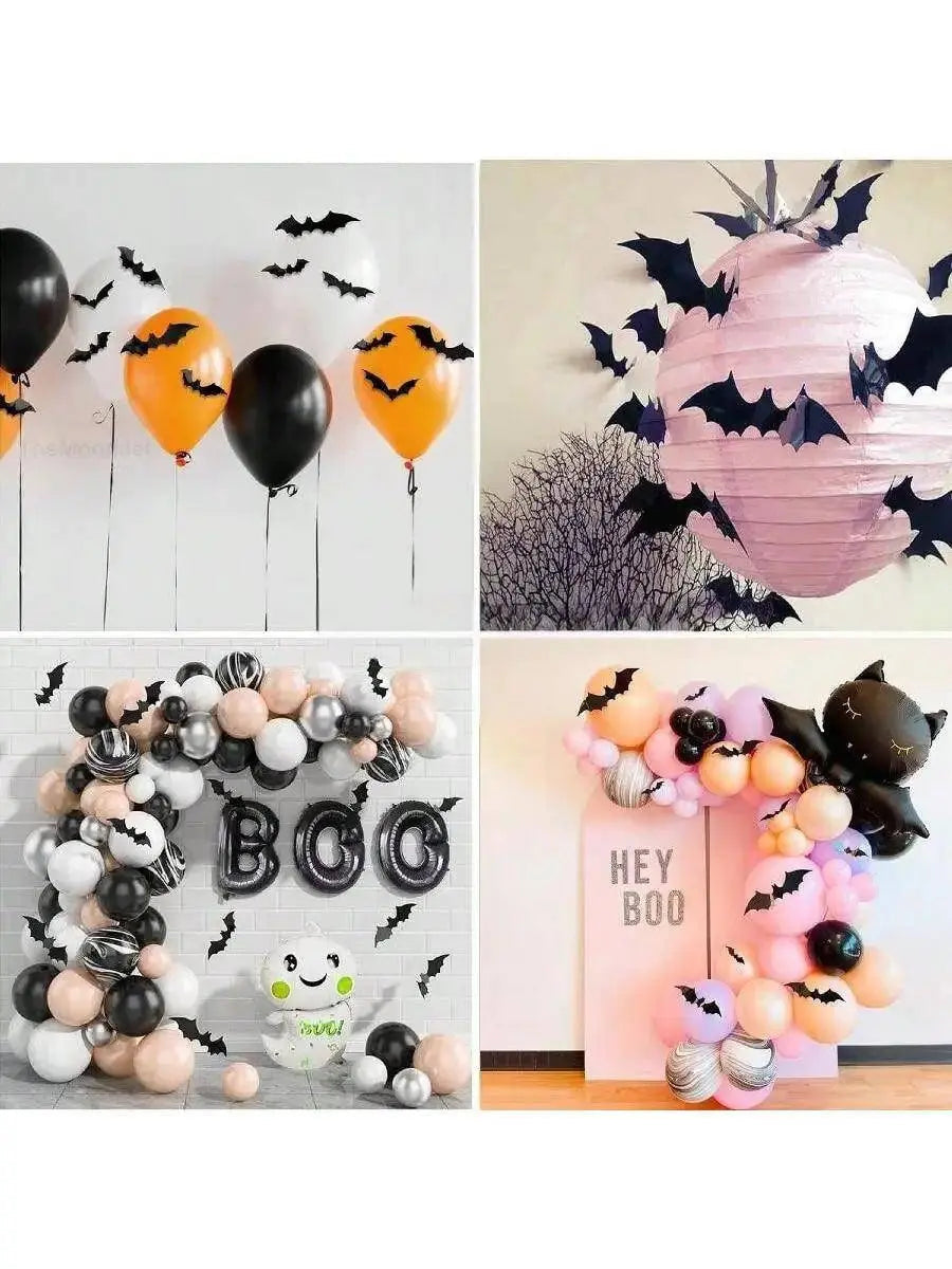 Black Bats Wall Decor Halloween Decor (60 pcs, 3D Waterproof) gadgets - Tophatter Daily Deals