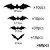 Black Bats Wall Decor Halloween Decor (60 pcs, 3D Waterproof) black gadgets - Tophatter Daily Deals