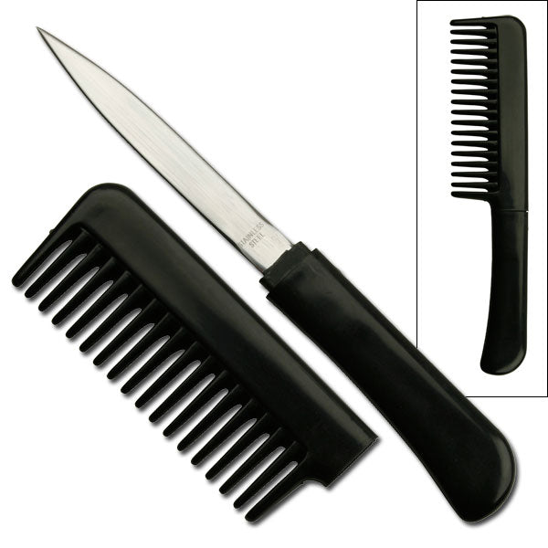 Self Defense Brush Comb With Hidden Knife - Black - Tophatter's Guns'N'Weapons Store Collectible Weapons - Tophatter Daily Deals