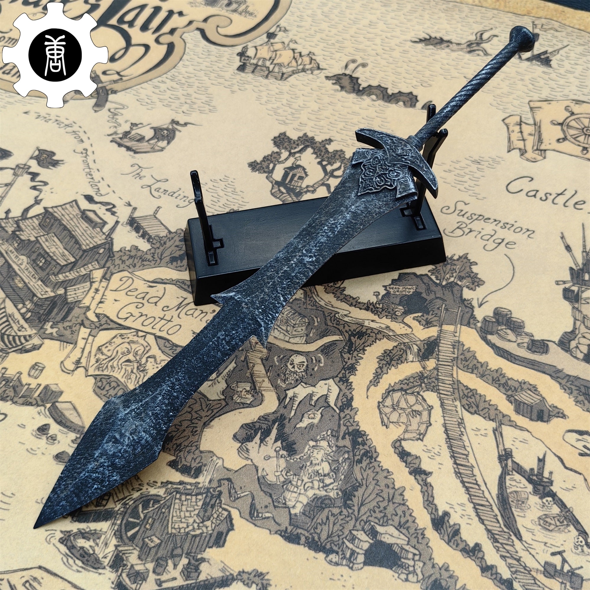 3D Printed 1: 12 Scale Black Knight Greatsword Replica - Tophatter Daily Deals