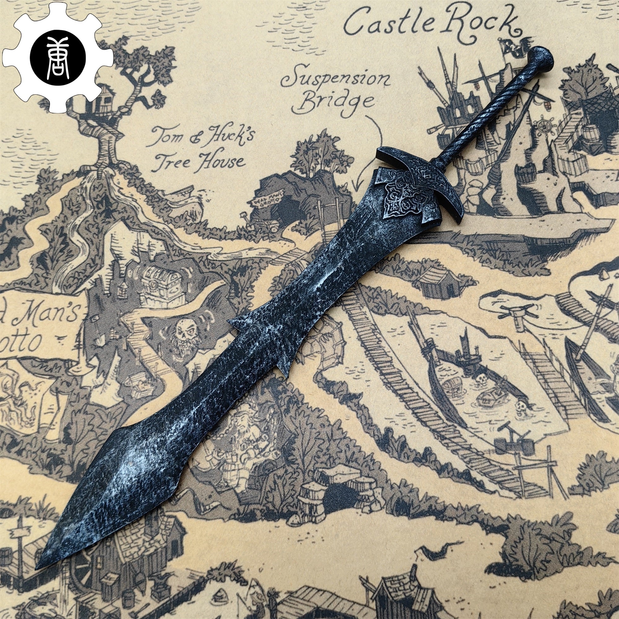 3D Printed 1: 12 Scale Black Knight Greatsword Replica - Tophatter Daily Deals