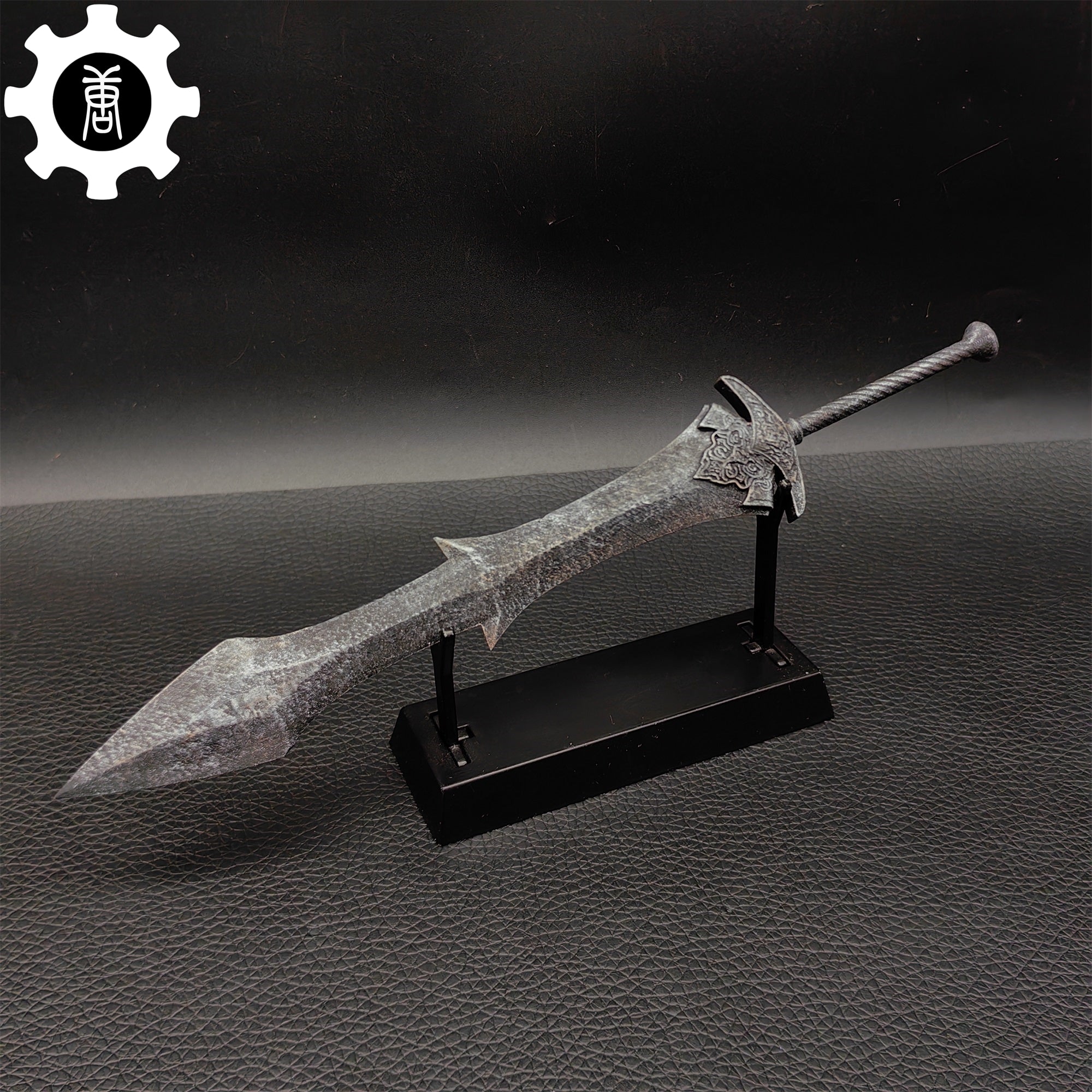 3D Printed 1: 12 Scale Black Knight Greatsword Replica Sword & Stand - Tophatter Daily Deals