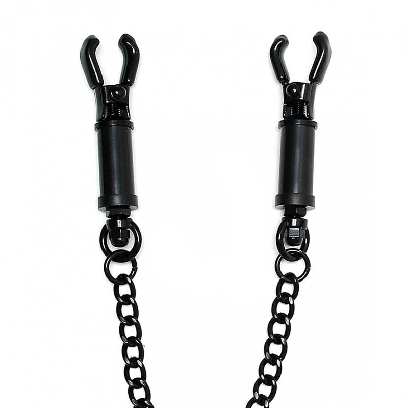 Black Metal Adjustable Nipple Clamps With Chain > Sex Toys > Nipple Clamps - Tophatter Daily Deals