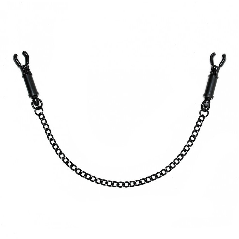 Black Metal Adjustable Nipple Clamps With Chain > Sex Toys > Nipple Clamps - Tophatter Daily Deals