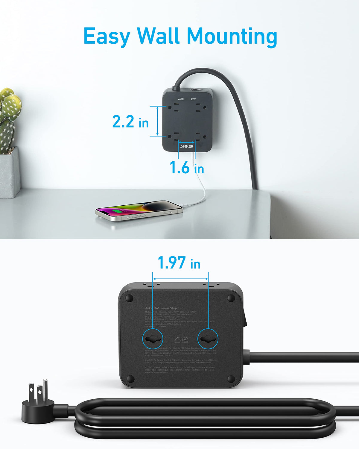 Anker 341 USB Power Strip Batteries & Power Accessories - Tophatter Daily Deals