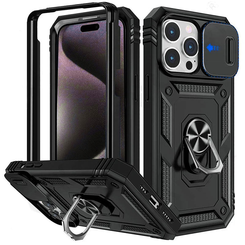 Magnetic Phone Case Rugged Ring Kickstand Fall 2025 Black - Tophatter Daily Deals