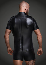 Black Wet Look Short Sleeve Shirt With Front Pockets > Clothes > Mens Latex - Tophatter Daily Deals