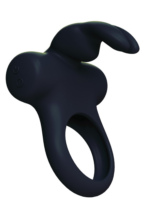 VeDO Frisky Bunny Rechargeable Vibrating Ring Black Pearl C-Rings - Tophatter Daily Deals