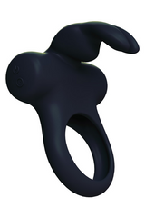 VeDO Frisky Bunny Rechargeable Vibrating Ring Black Pearl C-Rings - Tophatter Daily Deals