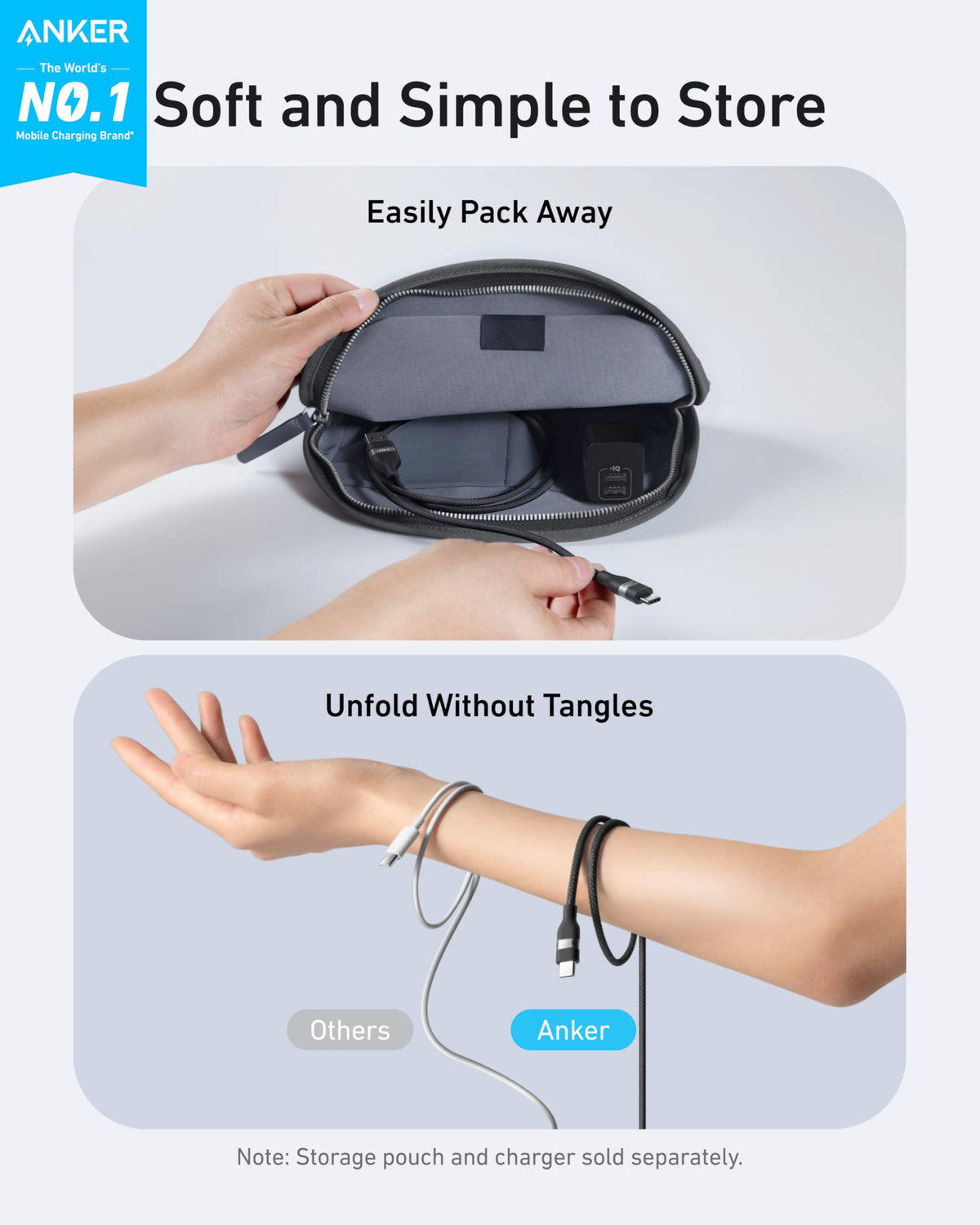 Anker USB-A to USB-C Cable (3 ft / 6 ft, Upcycled-Braided) Batteries & Power Accessories - Tophatter Daily Deals