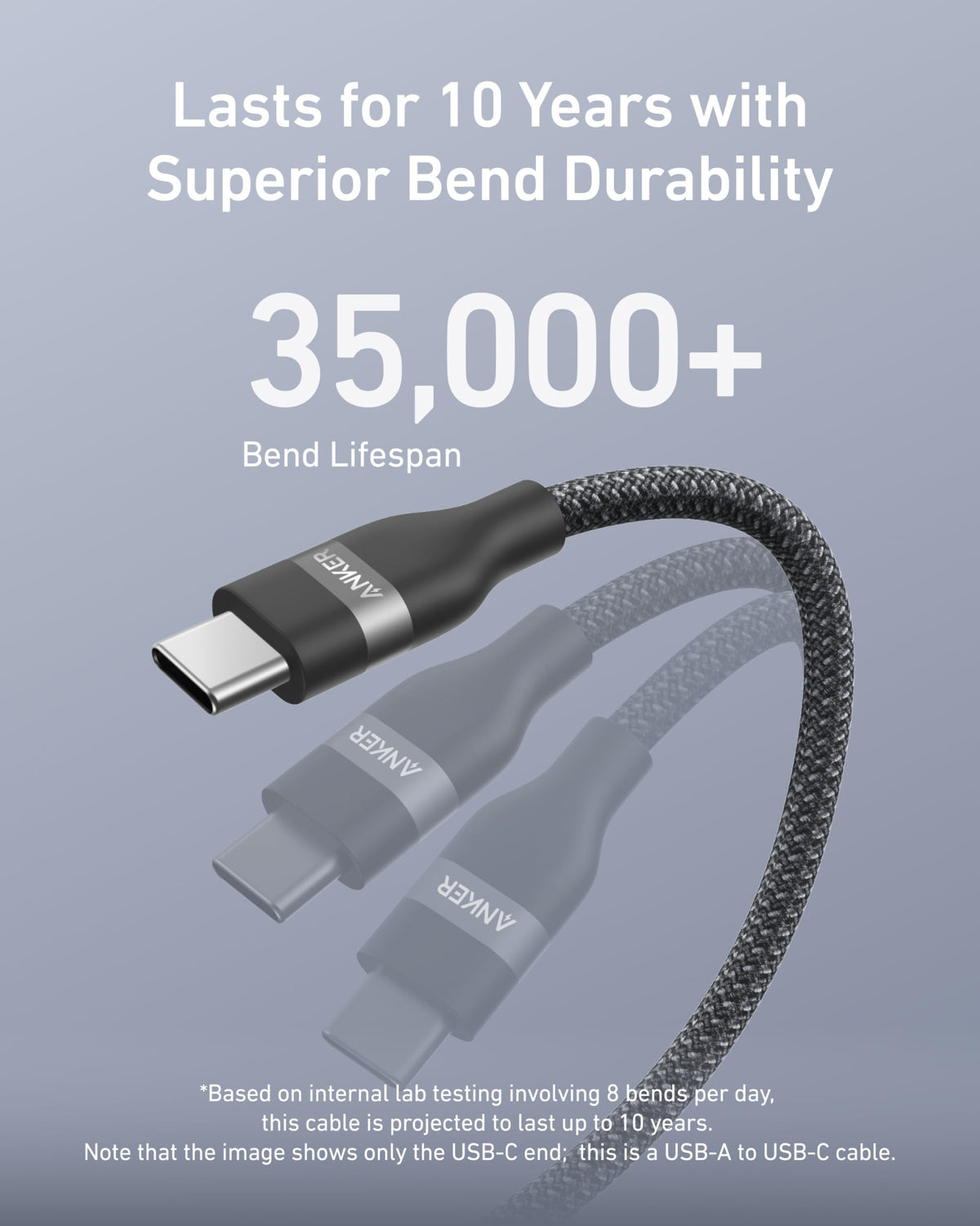 Anker USB-A to USB-C Cable (3 ft / 6 ft, Upcycled-Braided) Batteries & Power Accessories - Tophatter Daily Deals