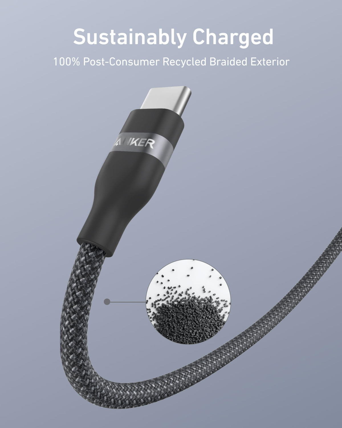 Anker USB-A to USB-C Cable (3 ft / 6 ft, Upcycled-Braided) Batteries & Power Accessories - Tophatter Daily Deals