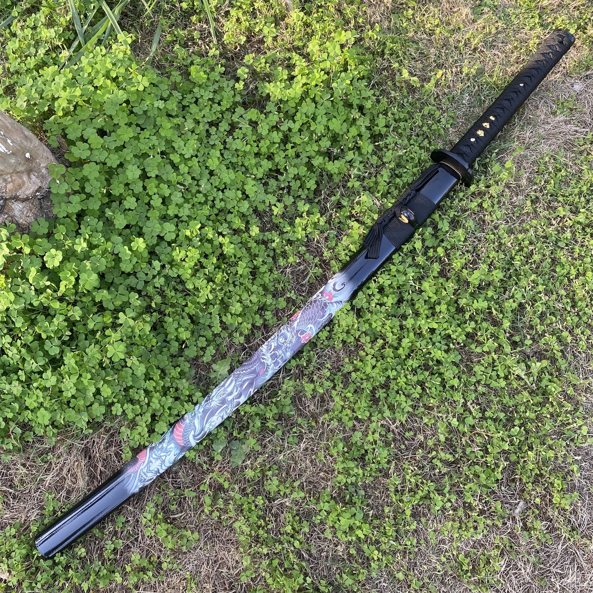 Black Dragon Katana Carbon Steel Samurai Sword - Tophatter Daily Deals