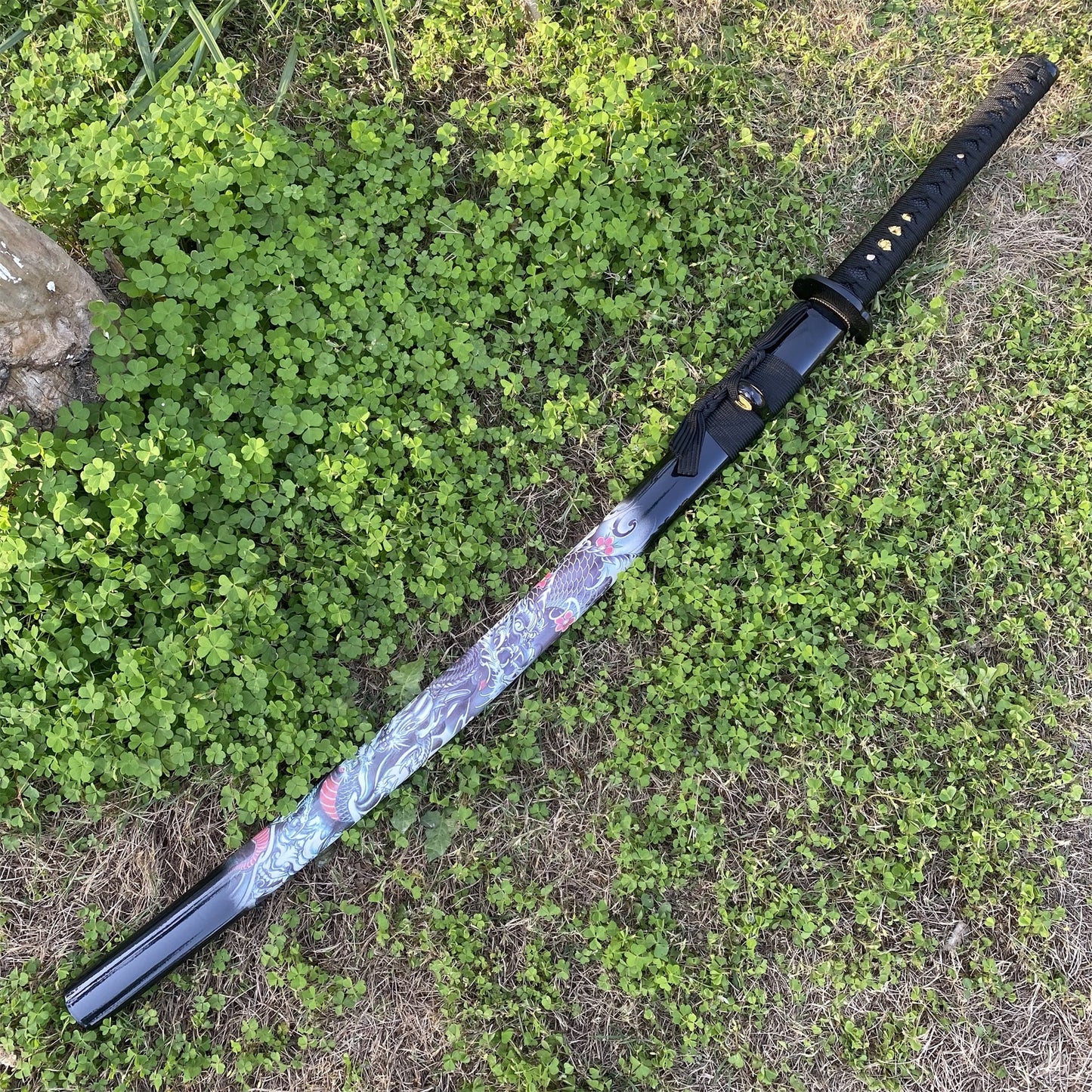 Black Dragon Katana Carbon Steel Samurai Sword - Tophatter Daily Deals