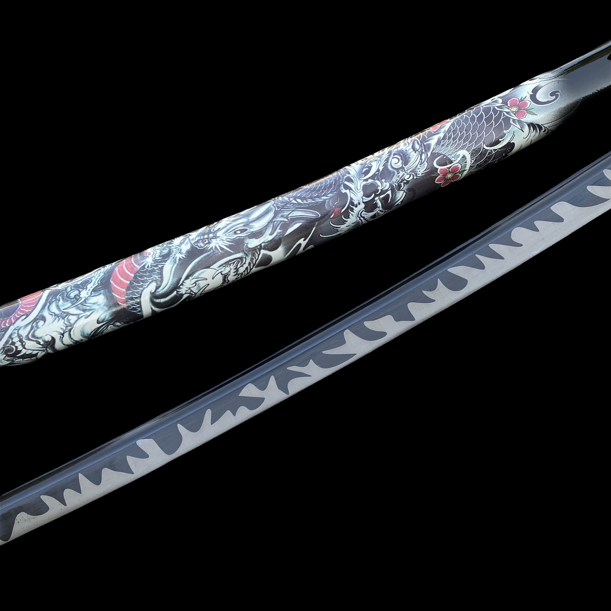 Black Dragon Katana Carbon Steel Samurai Sword - Tophatter Daily Deals