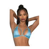 Black Light Dancewear Tri Bra Blue - O/S - Tophatter Daily Deals