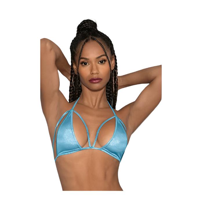 Black Light Dancewear Tri Bra Blue - O/S - Tophatter Daily Deals