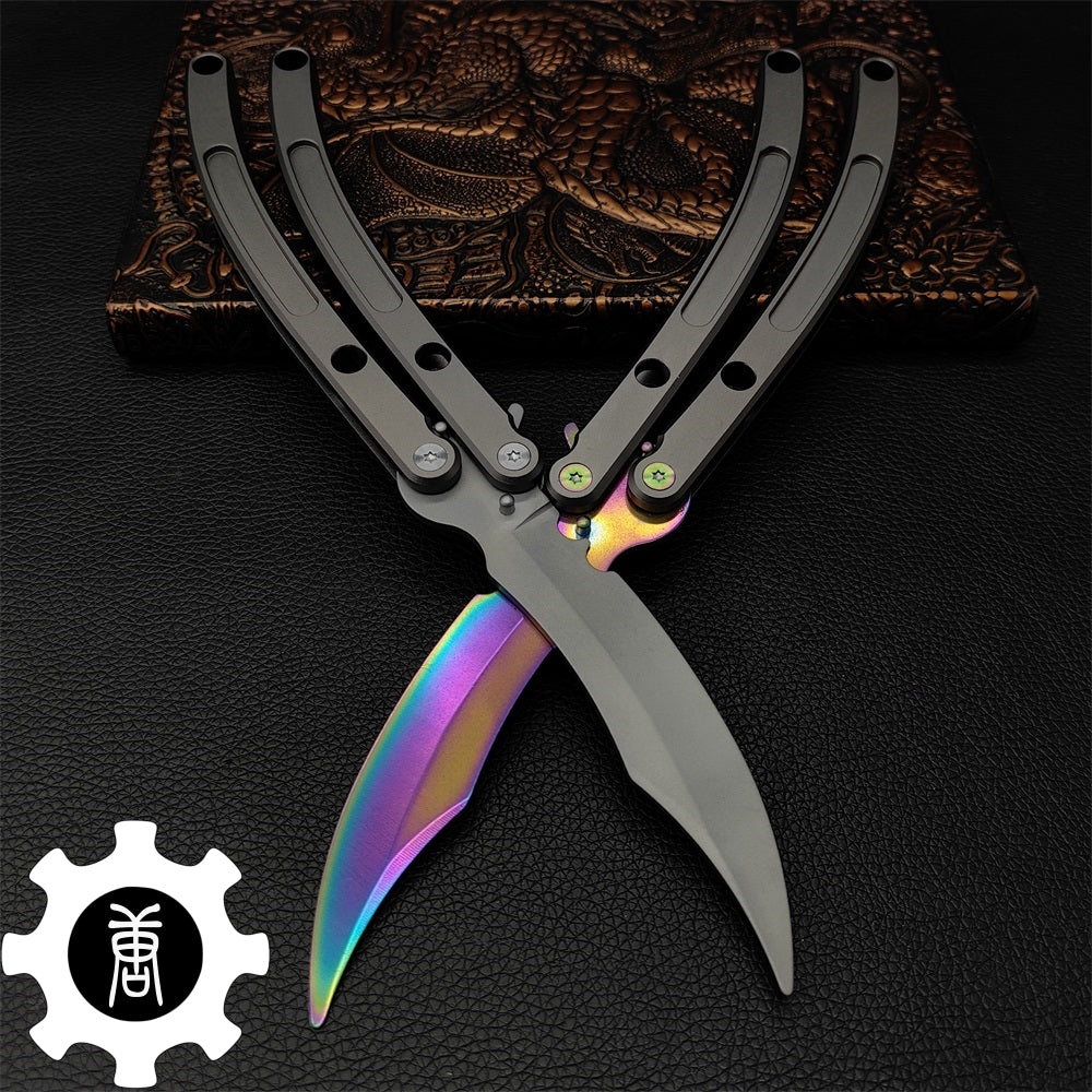 Black Market Butterfly Knife High-End CNC Balisong Trainer - Tophatter Daily Deals