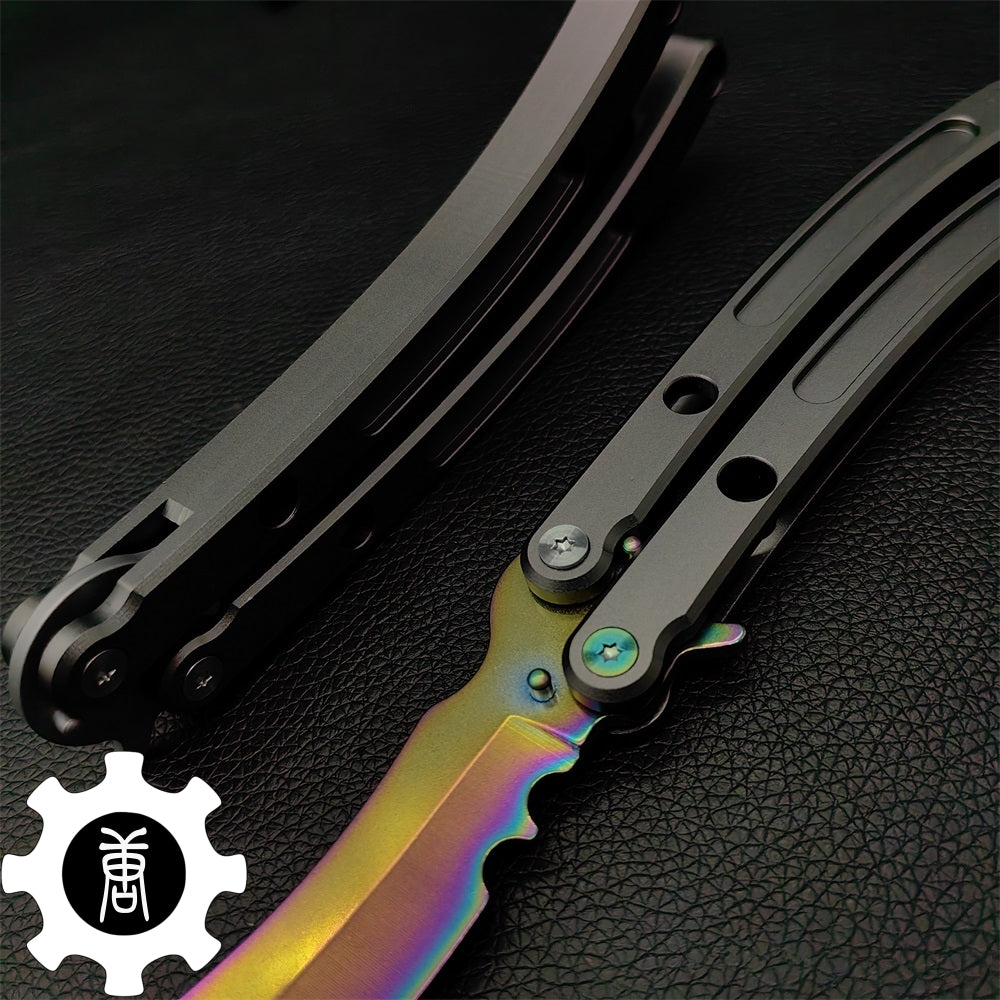 Black Market Butterfly Knife High-End CNC Balisong Trainer - Tophatter Daily Deals