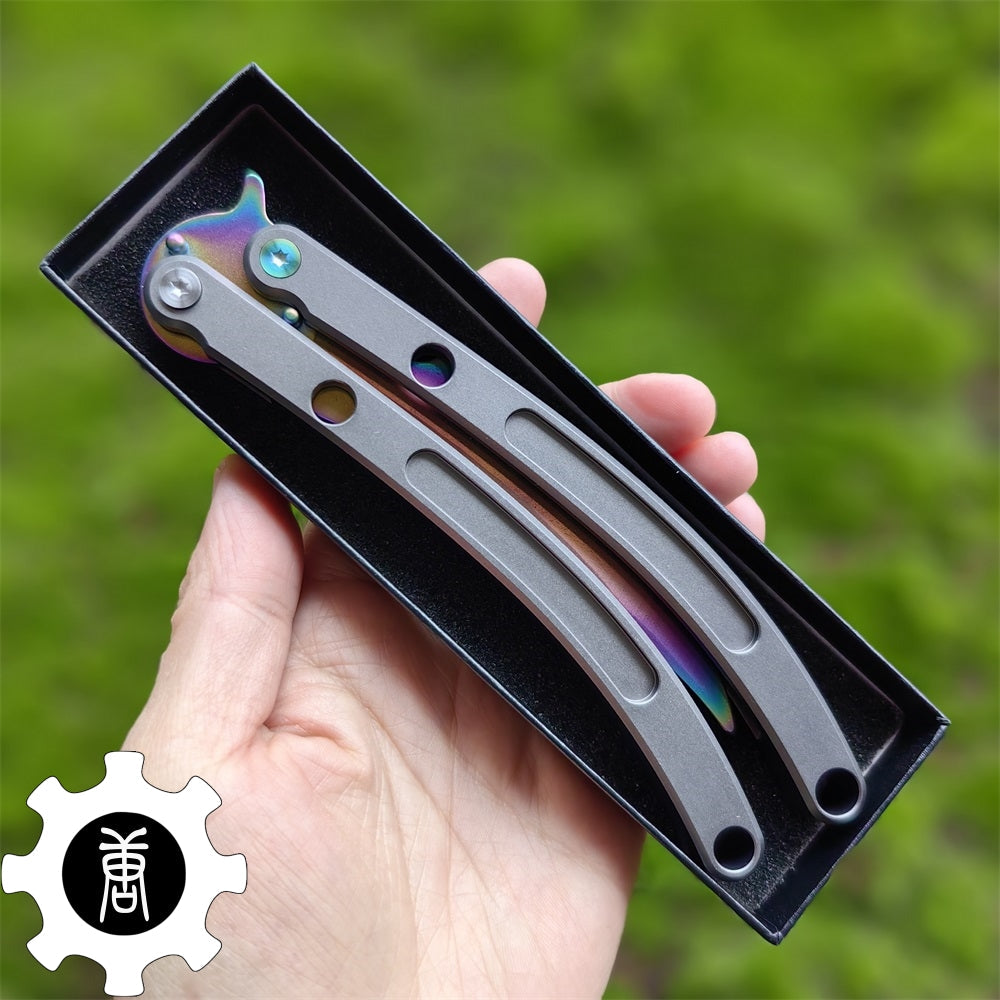 Black Market Butterfly Knife High-End CNC Balisong Trainer - Tophatter Daily Deals