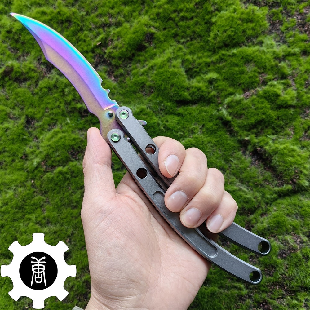 Black Market Butterfly Knife High-End CNC Balisong Trainer - Tophatter Daily Deals