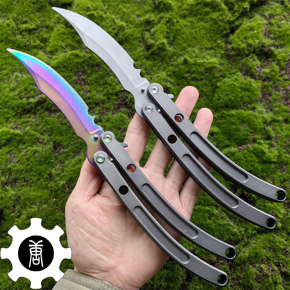Black Market Butterfly Knife High-End CNC Balisong Trainer - Tophatter Daily Deals