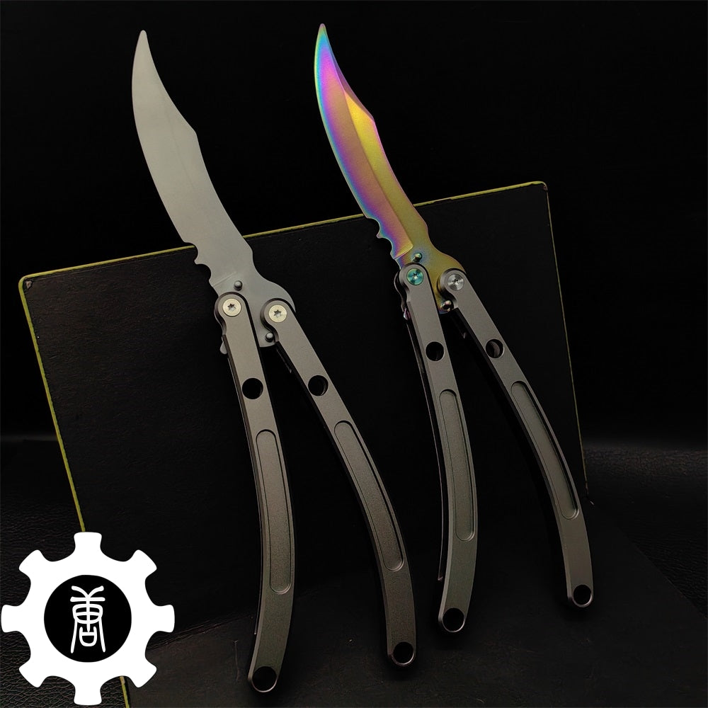 Black Market Butterfly Knife High-End CNC Balisong Trainer - Tophatter Daily Deals