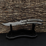 Champions Knife Black Market Butterfly Blunt Blade Balisong Trainer Black Market & Stand - Tophatter Daily Deals