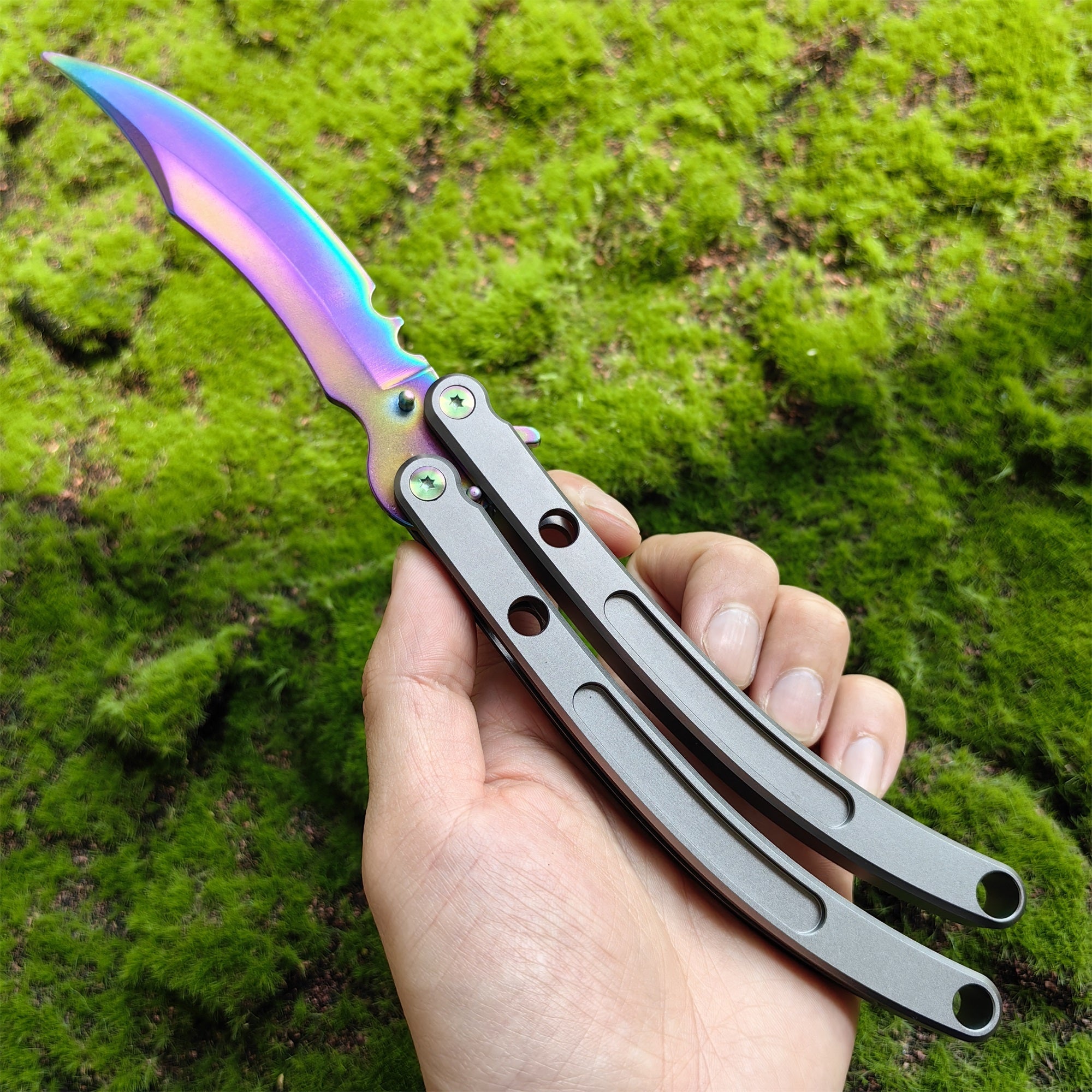 Champions Knife Black Market Butterfly Blunt Blade Balisong Trainer Color Blade Market - Tophatter Daily Deals