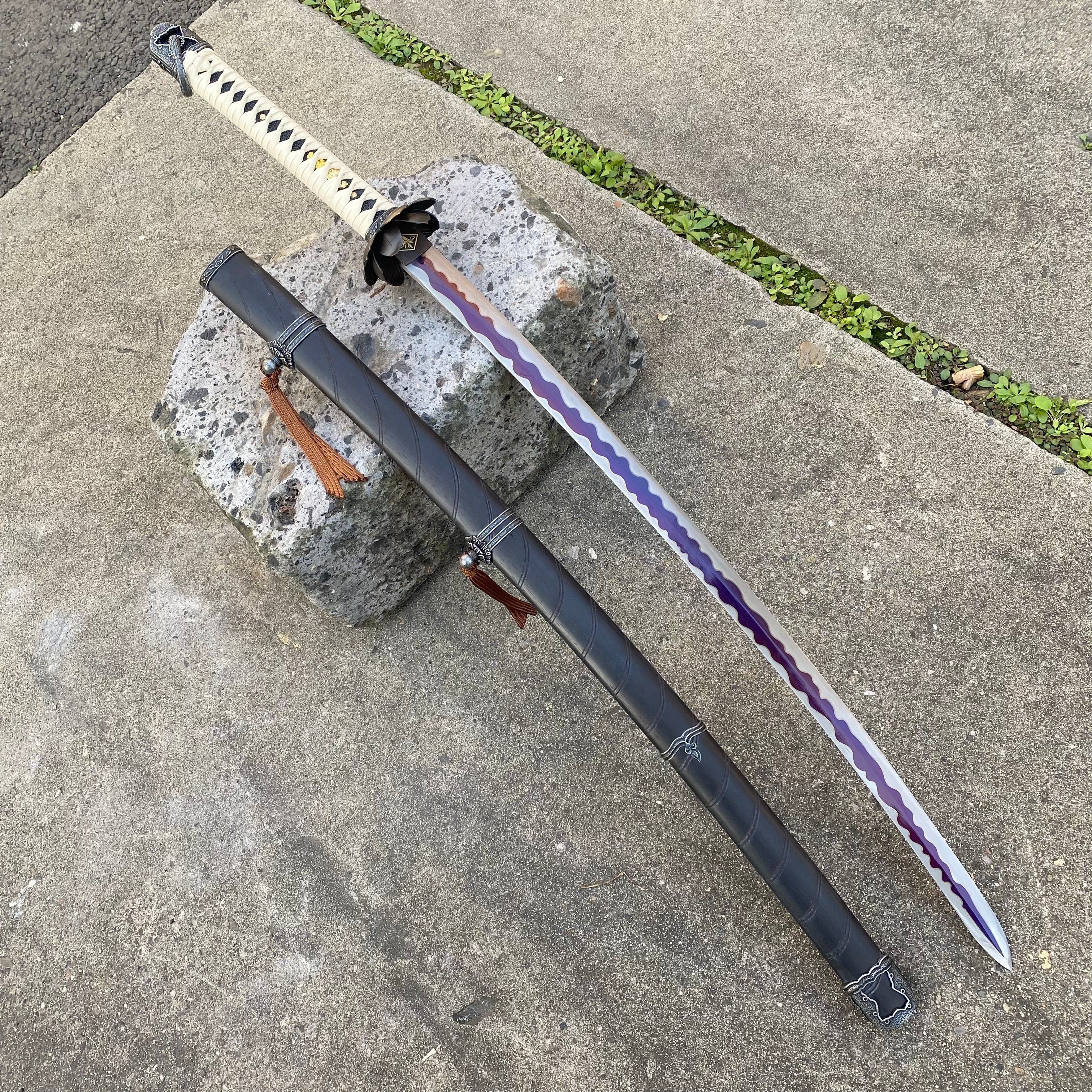 IRL Game Katana Black Mortal Blade Unsharpend USA Stock - Tophatter Daily Deals