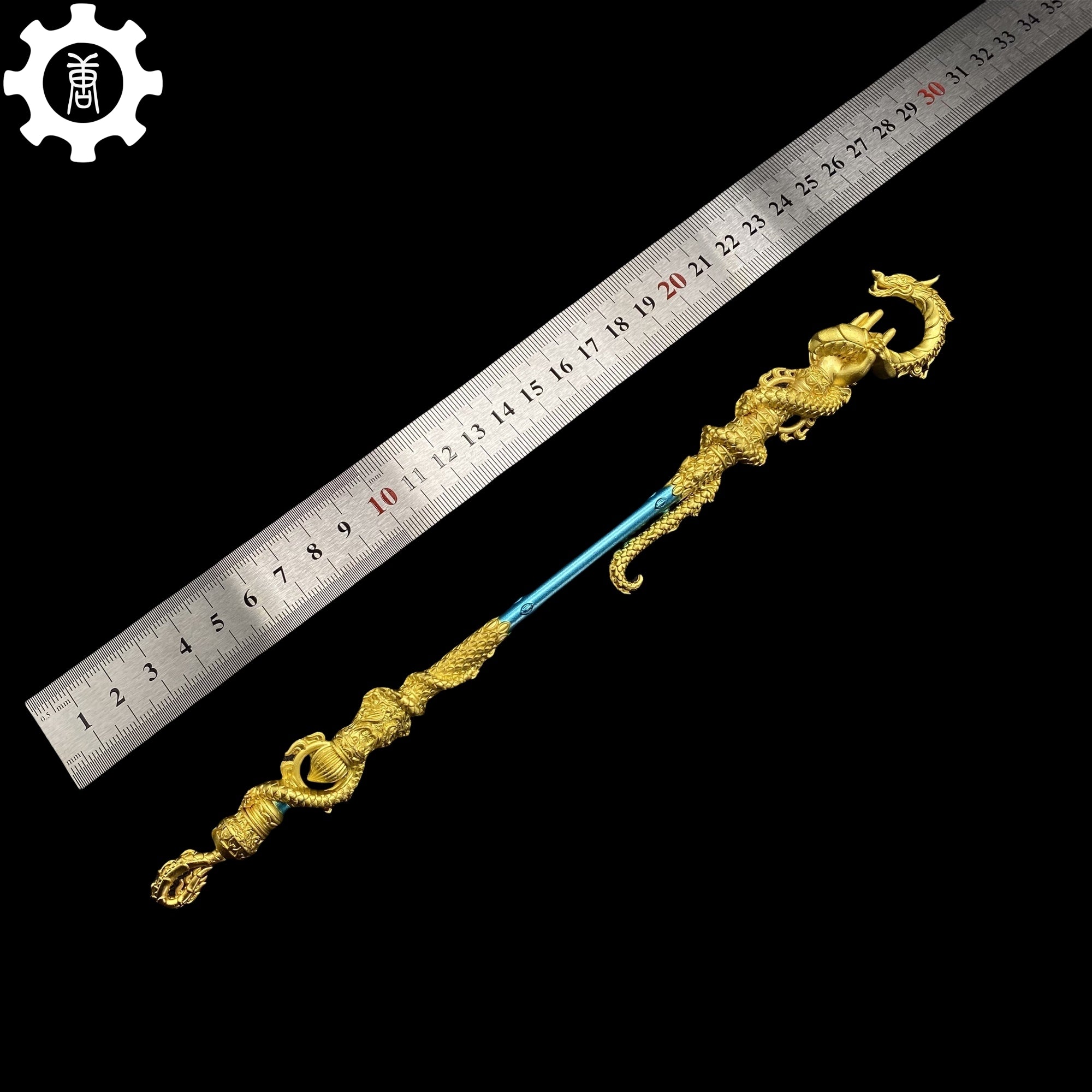Black Myth: Wukong Metal Weapons Miniature Collections 25CM Golden Loong Staff - Tophatter Daily Deals