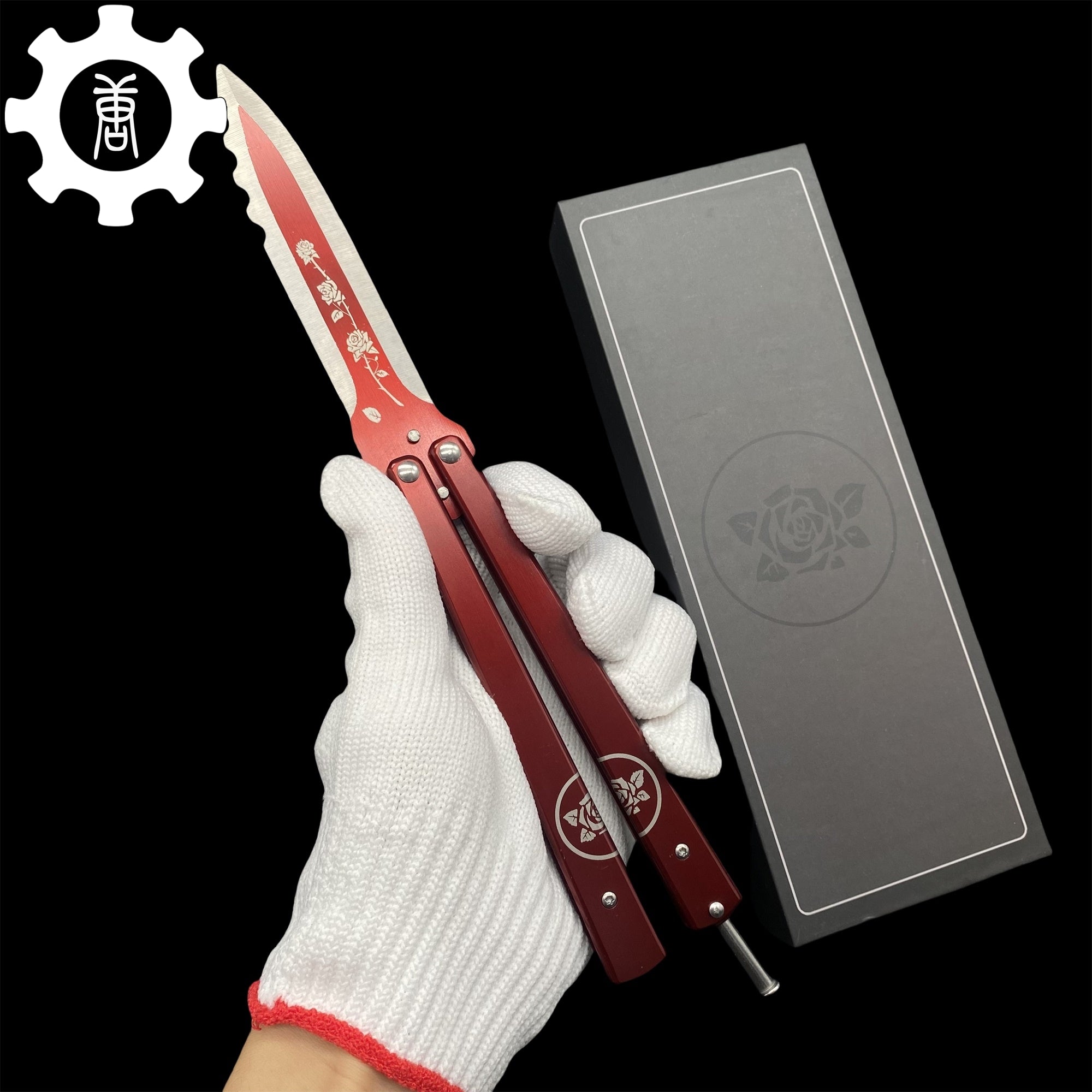 TF2 Black Rose Balisong Black Rose Butterfly Knife Replica IRL - Tophatter Daily Deals