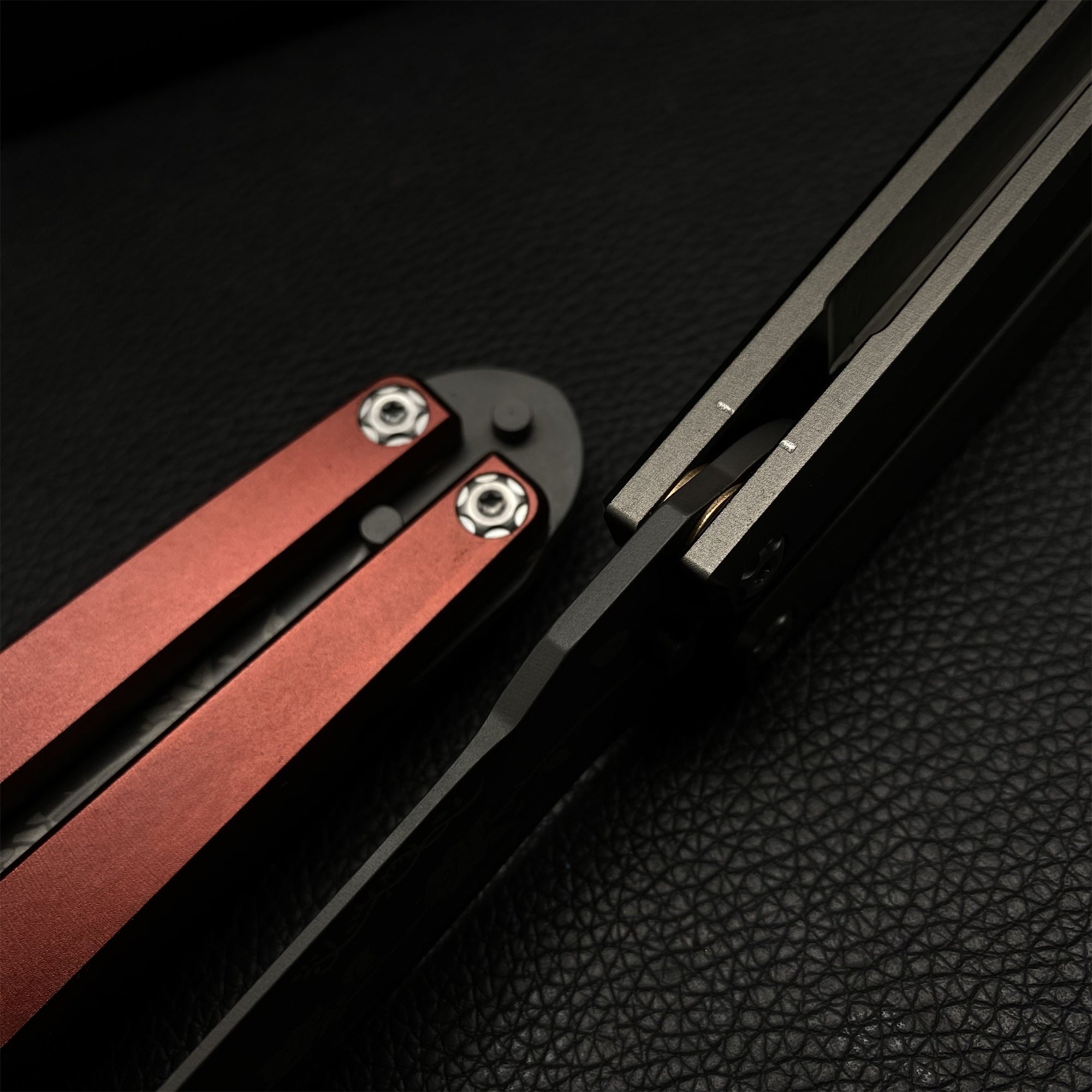 High-End TF2 Black Rose Butterfly Knife Trainer CNC Aluminum Alloy Handle Balisong Trainer - Tophatter Daily Deals