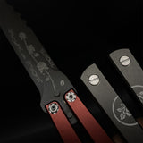 High-End TF2 Black Rose Butterfly Knife Trainer CNC Aluminum Alloy Handle Balisong Trainer - Tophatter Daily Deals