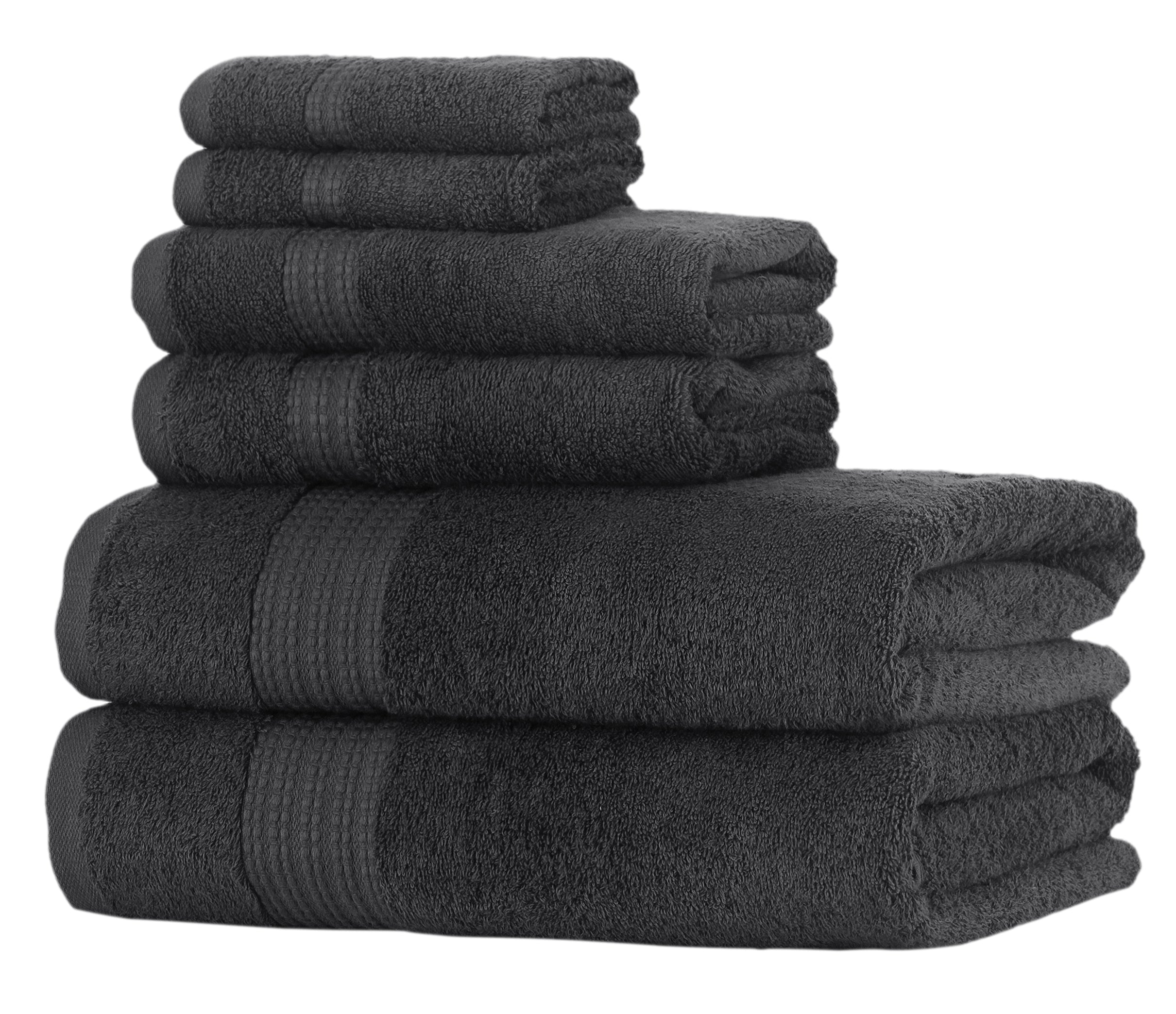 NINE WEST - GLARE PREMIUM LUXURY 6 PC BALE PACK TOWEL SET- 100% Turkish Cotton Grey Bath Towel - Tophatter Daily Deals