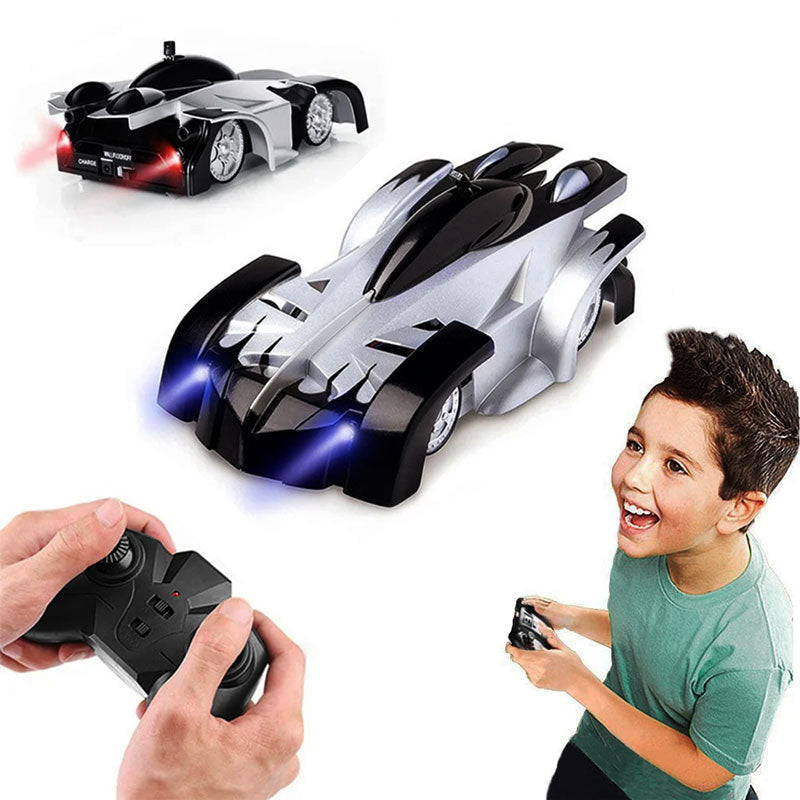 RC Wall Car Remote Control Stunt Vehicle Indoor Play Black - Tophatter Daily Deals