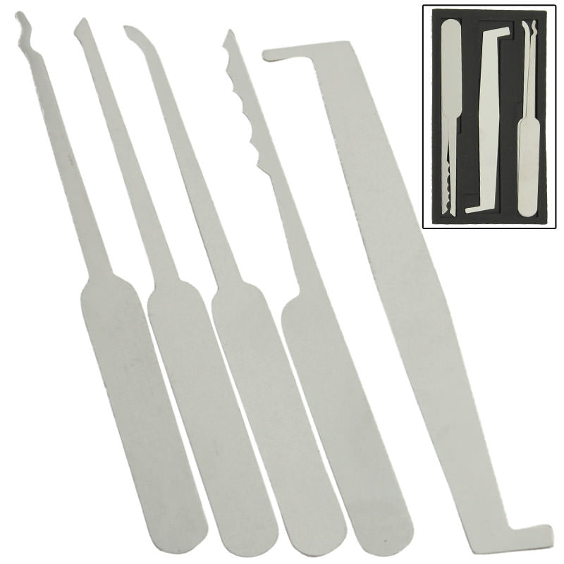 Black Card Wallet 5 Piece Lockpick Tool Set Lock Picking Kit Collectible Weapons - Tophatter Daily Deals