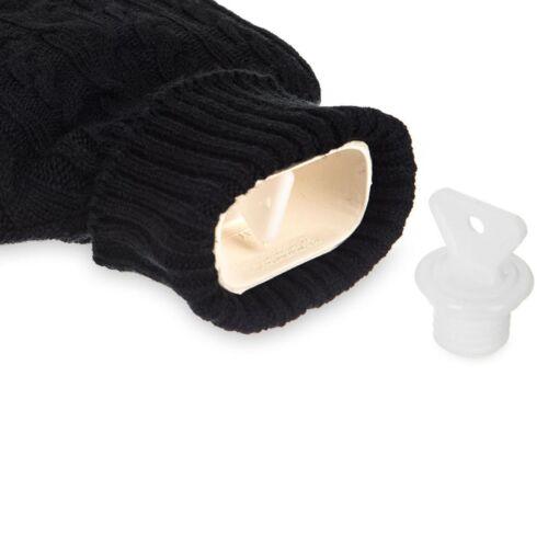 Hot Water Bag With Cover - 2L Bottle Cover Bag With Built in Pockets Knitted Soft Cozy Bag Black Health Care - Tophatter Daily Deals