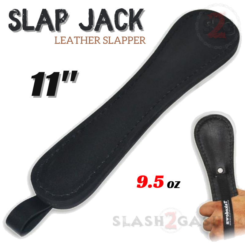 Slap Jack Self Defense Real Leather Slapper - Large 11 Inch Black - 11" SD-Baton - Tophatter Daily Deals