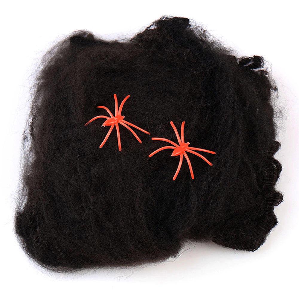 Halloween Spider Webbing - Halloween Decoration Spider Web Spiders Stretchable Cobweb Black Festive & Franchise - Tophatter Daily Deals