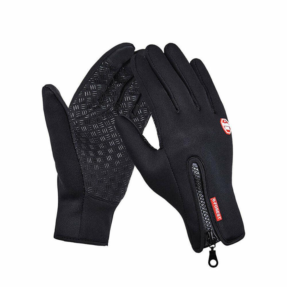 Thermal Waterproof Gloves - Winter Warm Windproof Waterproof Fleece Lined Thermal Touch Screen Gloves Black Gloves - Tophatter Daily Deals