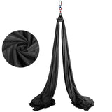 Aerial Yoga Hammock - Silks Yoga Swing Set 11 Yards Long Aerial Flying Kit Black Yoga Product - Tophatter Daily Deals