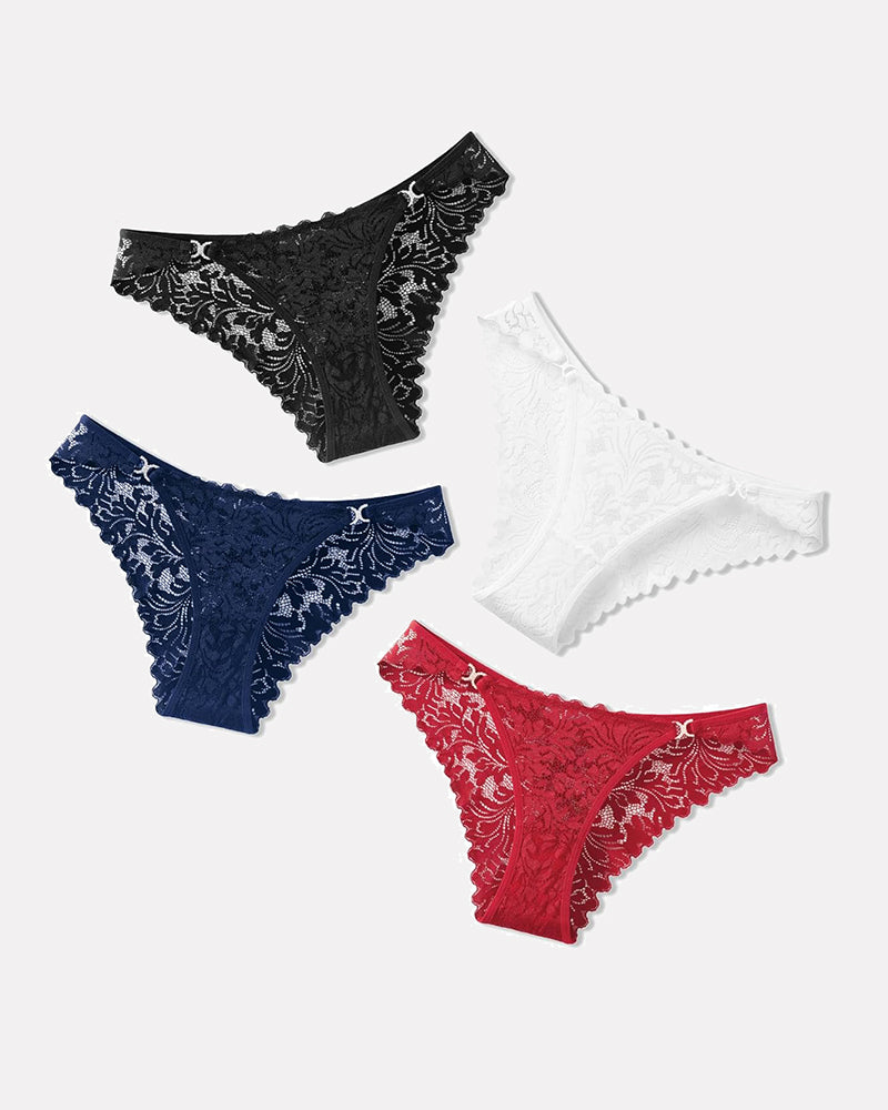 Low Rise Tangas Cheeky Underpants Black+White+Wine Red+Navy Blue Lingeries-panties - Tophatter Daily Deals