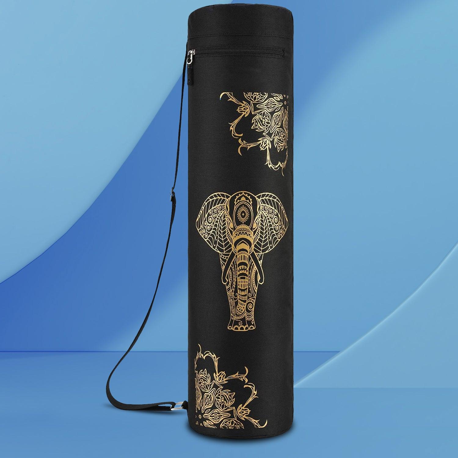 Yoga Mat Bag - Full-zip Exercise Yoga Mat Carry Bag Durable Waterproof Oxford Cloth With 2 Cargo Pockets | Extra Wide | Adjustable Shoulder Strap Black Yoga - Tophatter Daily Deals