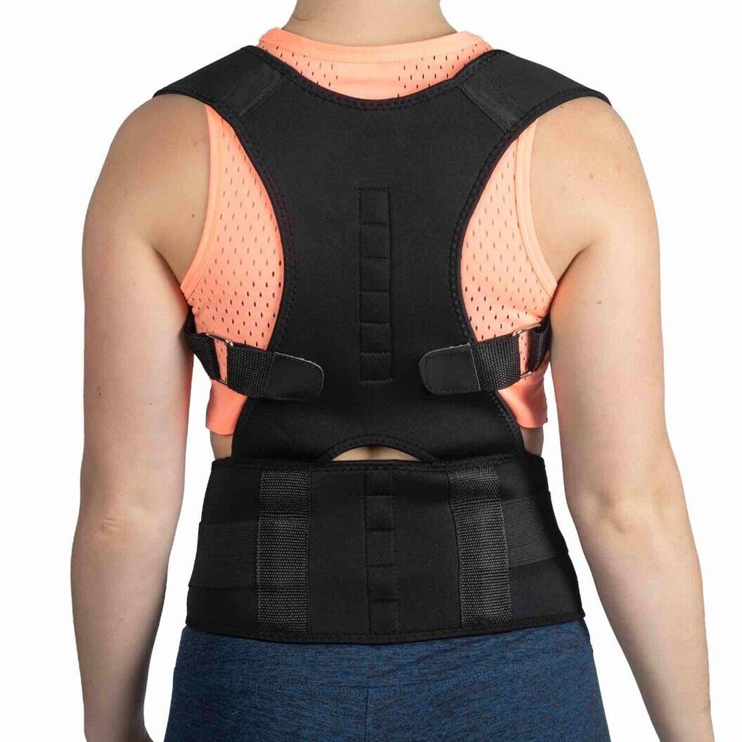 Back Brace For Posture - Magnetic Posture Corrector Adjustable Medical Clavicle Back Support Brace Large Exercise & Fitness - Tophatter Daily Deals