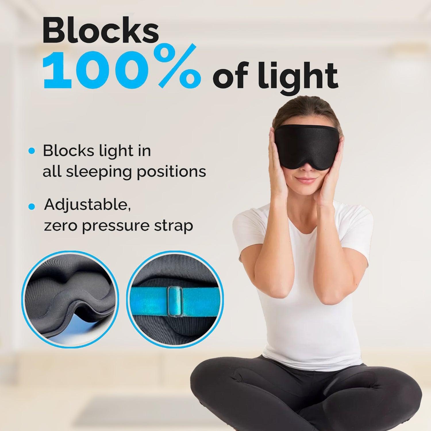 Sleeping Eye Masks - 100% Blackout Sleep Masks For Women & Men Zero Eye Pressure Travel Night Sleep Personal Care - Tophatter Daily Deals