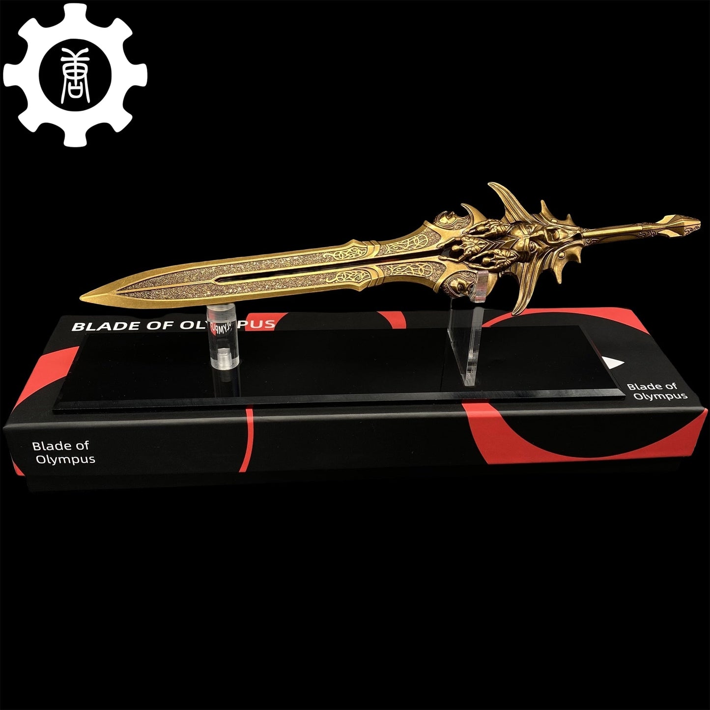 Blade Of Olympus Metal Replica11.8" USA Stock Golden 30cm Sword & Acrylic Stand - Tophatter Daily Deals